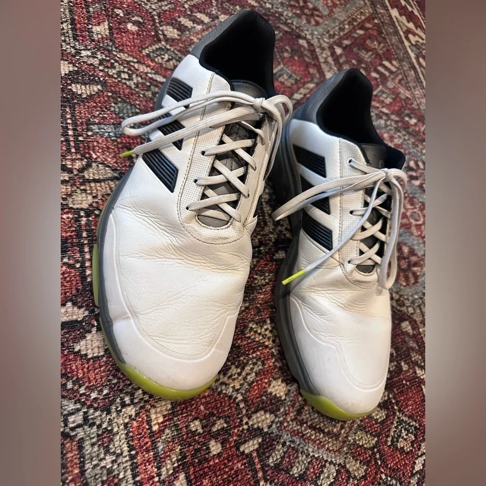 Men’s White/Black/Gray Adidas AdiPower Bounce Golf Shoes, sz 11.5